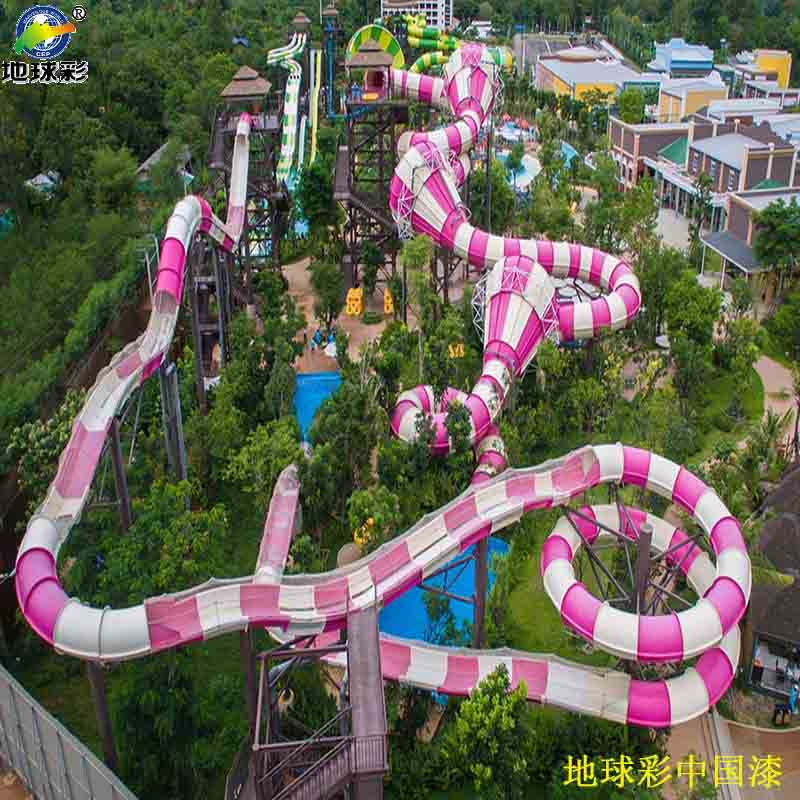 恒大集團 ?；◢u水上主題樂園用地球彩氟碳防腐漆噴涂
